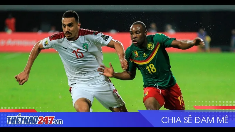 Trận đấu bóng đá giữa Cameroon và Ma